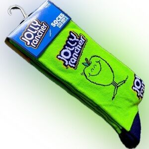 Jolly Rancher Novelty Crew Socks Apple Green NWT